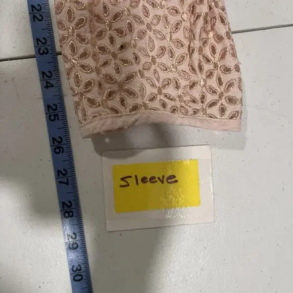 Susan Graver Style Women's Eyelet Embroidered Pink Jacket XL Event Spring Floral - Picture 8 of 11